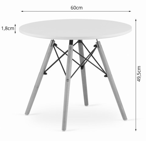 Stolik MAKSI Okrągły 60cm - biały Stolik MAKSI Okrągły 60cm - biały