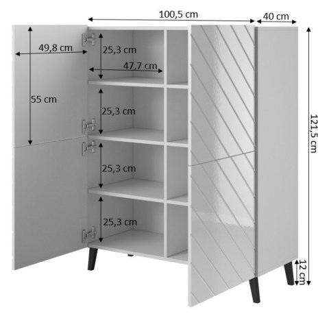 ABETO REGAŁ 100 grafit mat/ grafit połysk ABETO REGAŁ 100 grafit mat/ grafit połysk