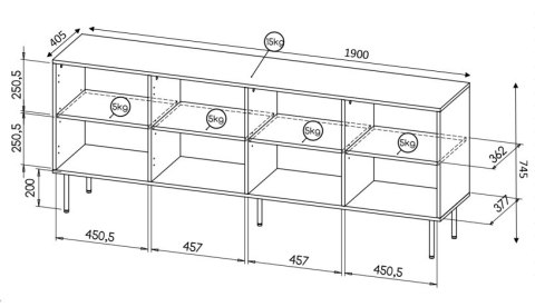 HOLE KOMODA 190 biały mat/ biały mat HOLE KOMODA 190 biały mat/ biały mat
