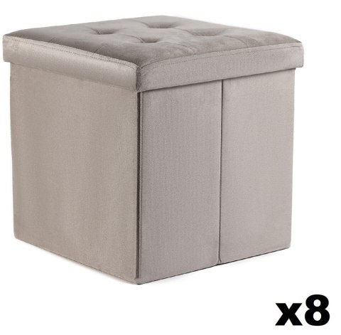 Pufa składana L z guzikami - 38x38x38cm aksamit beż x 8 Pufa składana L z guzikami - 38x38x38cm aksamit beż x 8