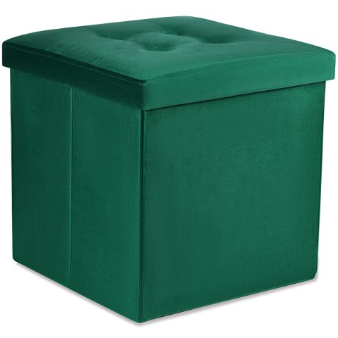Pufa składana L z guzikami - 38x38x38cm aksamit zielona x 8 Pufa składana L z guzikami - 38x38x38cm aksamit zielona x 8
