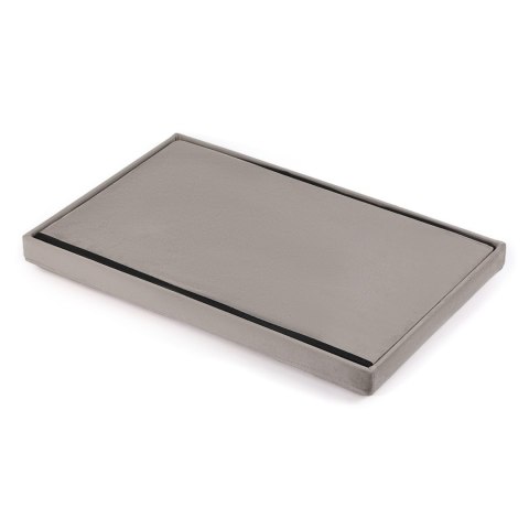 Pufa składana XL z guzikami - 60x38x38cm aksamit beż x 4