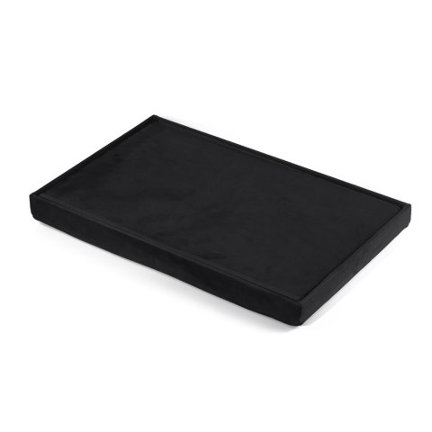 Pufa składana XL z guzikami - 60x38x38cm aksamit czarna x 4