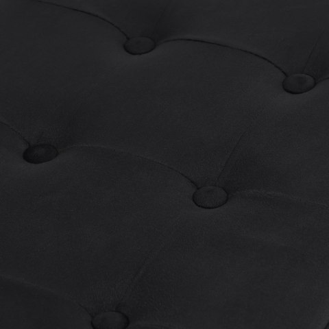Pufa składana XL z guzikami - 60x38x38cm aksamit czarna x 4