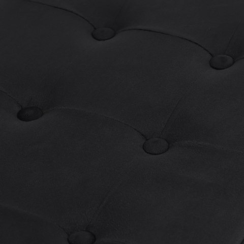 Pufa składana XL z guzikami - 60x38x38cm aksamit czarna Pufa składana XL z guzikami - 60x38x38cm aksamit czarna