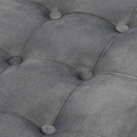 Pufa składana XL z guzikami - 60x38x38cm aksamit szara