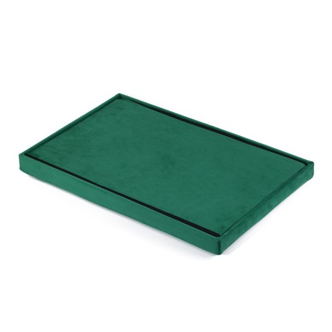Pufa składana XL z guzikami - 60x38x38cm aksamit zielona x 4
