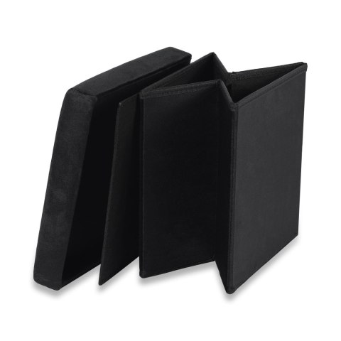 Pufa składana M - 30x30x30cm aksamit czarna x 16 Pufa składana M - 30x30x30cm aksamit czarna x 16