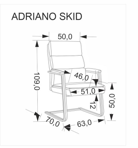 ADRIANO SKID fotel pracowniczy czarny