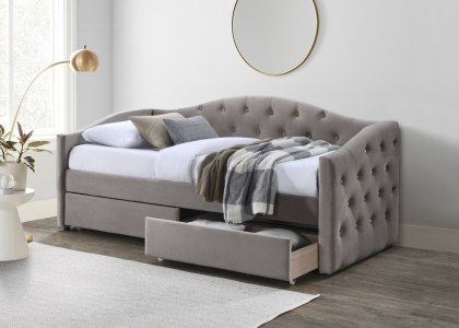 ALOHA łóżko z szufladami beżowy velvet