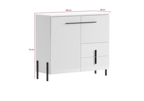JUSTINE komoda 2D2S (K01) biały/ biały połysk ( MDF ) JUSTINE komoda 2D2S (K01) biały/ biały połysk ( MDF )