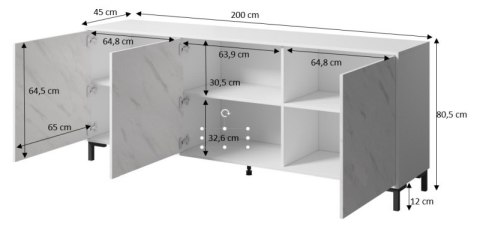 MARMO komoda KOM200/3D biały