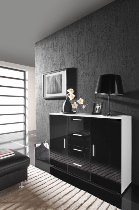 UNI KOMODA BIAŁY/CZ POŁYSK BLACK UNI KOMODA BIAŁY/CZ POŁYSK BLACK