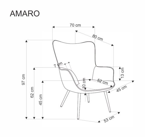 AMARO fotel wypoczynkowy, musztardowy AMARO fotel wypoczynkowy, musztardowy