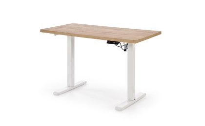 B54 biurko z funkcją regulacji wysokości, blat - dąb artisan, stelaż - biały