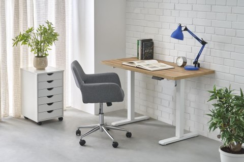 B54 biurko z funkcją regulacji wysokości, blat - dąb artisan, stelaż - biały B54 biurko z funkcją regulacji wysokości, blat - dąb artisan, stelaż - biały