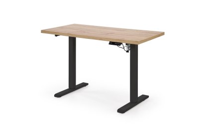 B54 biurko z funkcją regulacji wysokości, blat - dąb artisan, stelaż - czarny