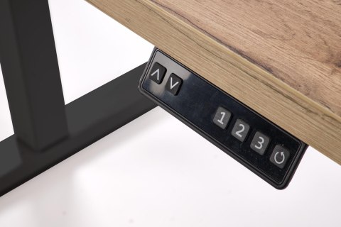 B54 biurko z funkcją regulacji wysokości, blat - dąb artisan, stelaż - czarny B54 biurko z funkcją regulacji wysokości, blat - dąb artisan, stelaż - czarny