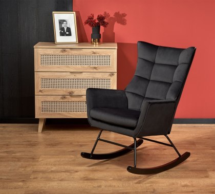 BAZALTO fotel bujany czarny