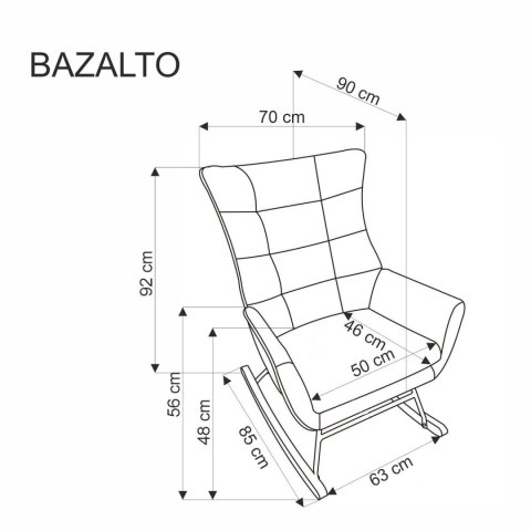 BAZALTO fotel bujany czarny BAZALTO fotel bujany czarny
