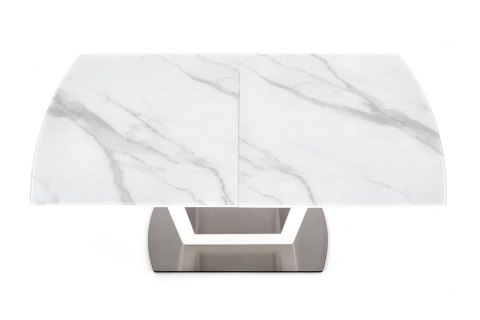 BLANCO stół rozkładany blat - biały marmur / biały, noga - biały BLANCO stół rozkładany blat - biały marmur / biały, noga - biały