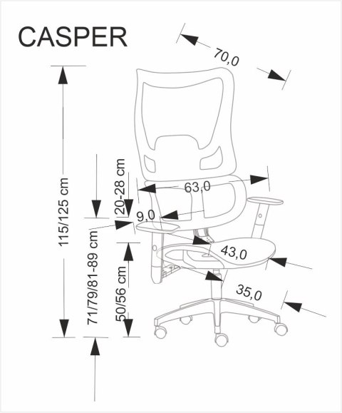 CASPER fotel gabinetowy czarny