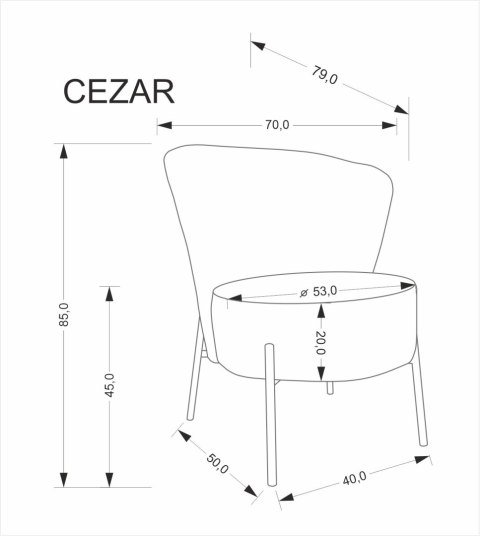 CEZAR fotel wypoczynkowy, beżowy CEZAR fotel wypoczynkowy, beżowy