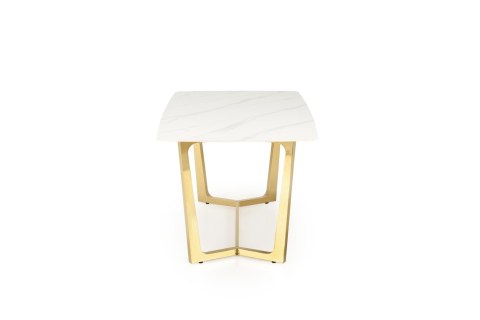 CLEMENTE stół blat - biały marmur, nogi - złoty