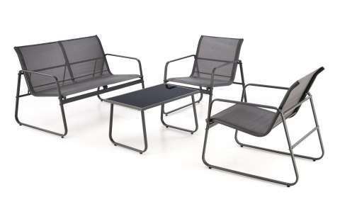 CONOR zestaw ogrodowy ( sofa + fotel 2x + ława ), ciemny popiel / jasny popiel CONOR zestaw ogrodowy ( sofa + fotel 2x + ława ), ciemny popiel / jasny popiel