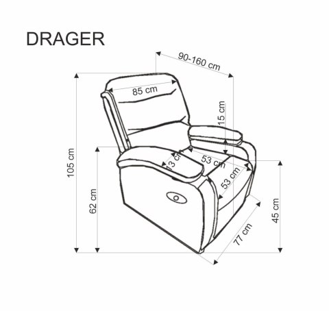 DRAGER fotel wypoczynkowy czarny DRAGER fotel wypoczynkowy czarny