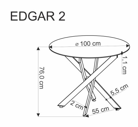 EDGAR 2 stół okrągły, blat - biały marmur, nogi - czarny EDGAR 2 stół okrągły, blat - biały marmur, nogi - czarny