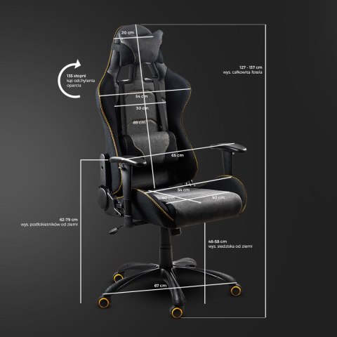 EVOLVE PRO Gaming fotel gabinetowy czarno-szarobeżowy-pomarańczowy EVOLVE PRO Gaming fotel gabinetowy czarno-szarobeżowy-pomarańczowy
