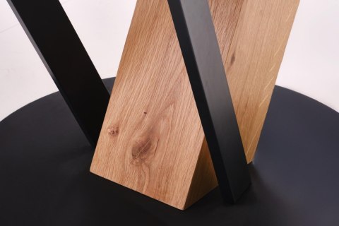 FANIS okrągły stół rozkładany, naturalny / czarny FANIS okrągły stół rozkładany, naturalny / czarny