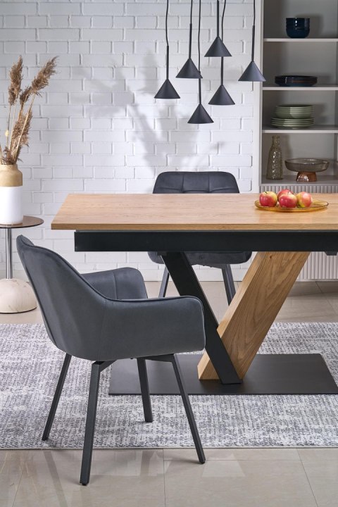 FANIS stół rozkładany, naturalny / czarny