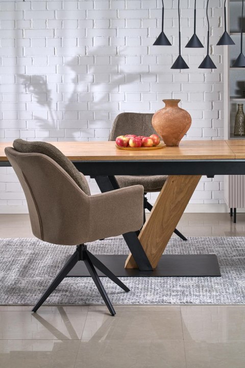 FANIS stół rozkładany, naturalny / czarny