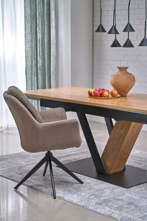 FANIS stół rozkładany, naturalny / czarny