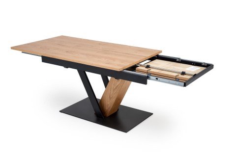 FANIS stół rozkładany, naturalny / czarny