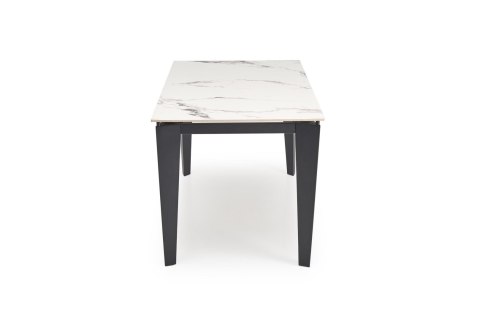 FELIX stół rozkładany, blat - biały marmur, nogi - czarny