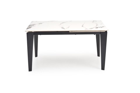 FELIX stół rozkładany, blat - biały marmur, nogi - czarny
