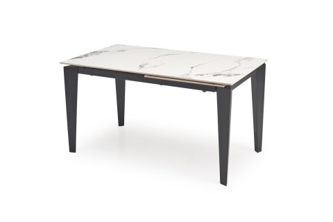FELIX stół rozkładany, blat - biały marmur, nogi - czarny
