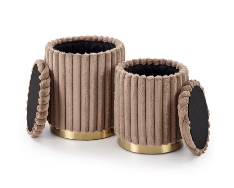 FIDO zestaw 2 puf, cappuccino / złoty FIDO zestaw 2 puf, cappuccino / złoty