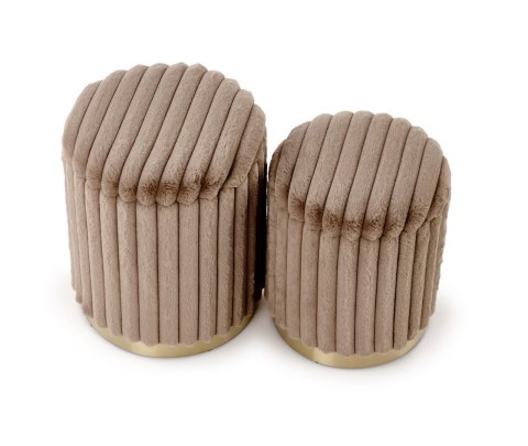 FIDO zestaw 2 puf, cappuccino / złoty FIDO zestaw 2 puf, cappuccino / złoty