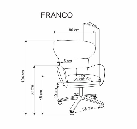 FRANCO fotel wypoczynkowy beżowy FRANCO fotel wypoczynkowy beżowy