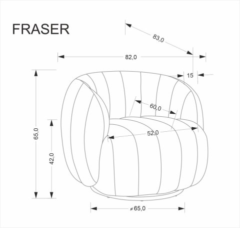 FRASER fotel wypoczynkowy kremowy FRASER fotel wypoczynkowy kremowy