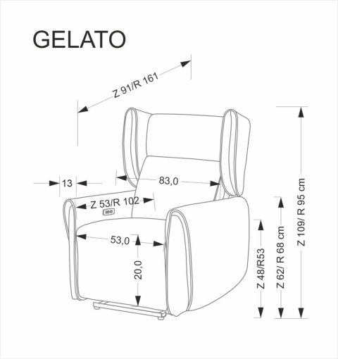 GELATO fotel wypoczynkowy beżowy