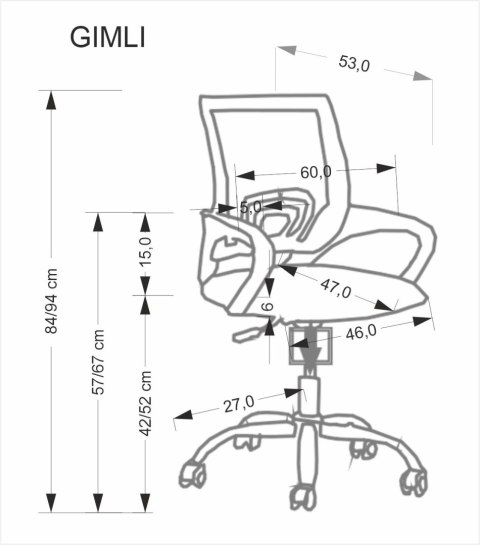 GIMLI fotel gabinetowy, czarny GIMLI fotel gabinetowy, czarny