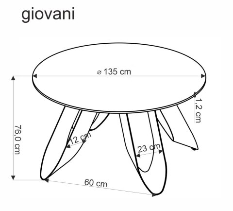 GIOVANI stół okrągły, blat - zielony marmur, nogi - czarny GIOVANI stół okrągły, blat - zielony marmur, nogi - czarny
