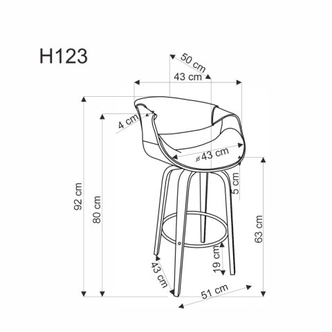 H123 hoker czarny / orzechowy H123 hoker czarny / orzechowy