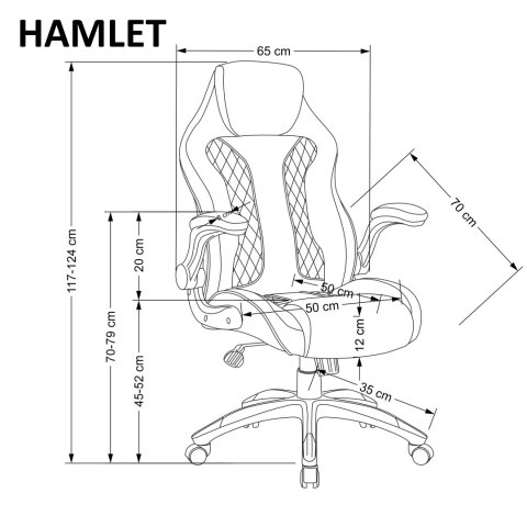HAMLET fotel gabinetowy czarny / popielaty HAMLET fotel gabinetowy czarny / popielaty