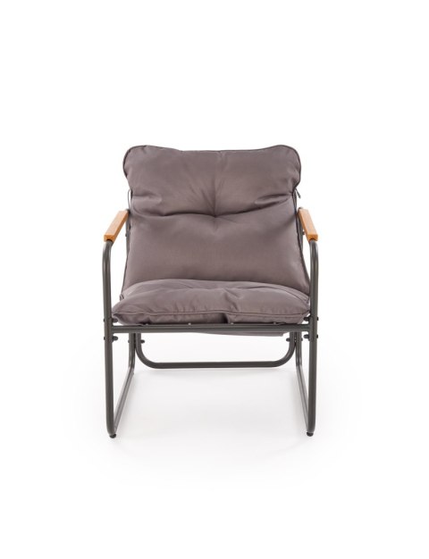 HUDSON, zestaw ogrodowy ( sofa, fotel 2x, ława ), popielaty / brązowy